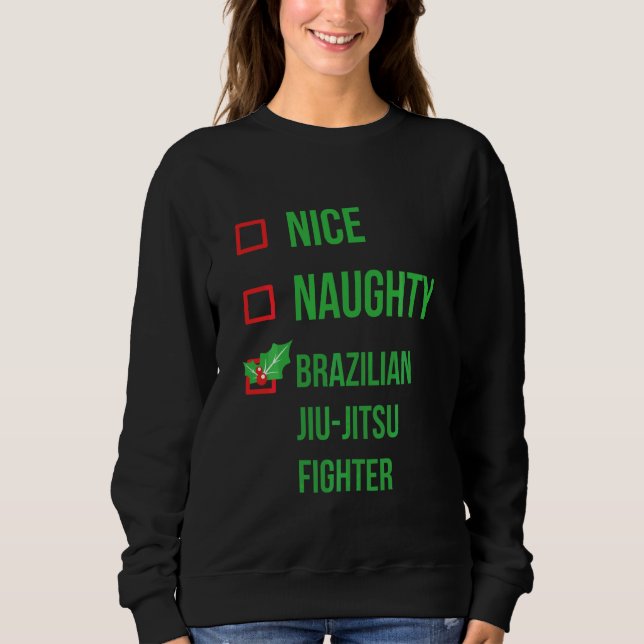 Jiu Jitsu Fighter Funny Pajama Weihnachten Sweatshirt (Vorderseite)