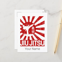 Jiu Jitsu Fighter Japanisch Vintage Kampfkunst Feiertagspostkarte