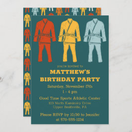 Jiu Jitsu Gi Graphic Aquamarin Boys Birthday Einladung