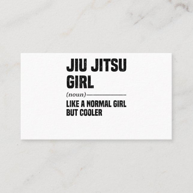 Jiu Jitsu Girl Brazilian Martial Arts Training Visitenkarte (Vorderseite)