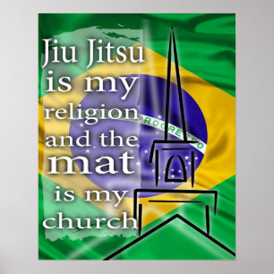 Jiu Jitsu ist mein brasilianisches Flaggenplakat Poster