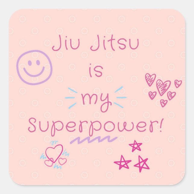 Jiu Jitsu ist mein Superpower! Rosa Aufkleber Desi (Vorderseite)