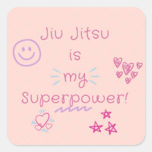 Jiu Jitsu ist mein Superpower! Rosa Aufkleber Desi