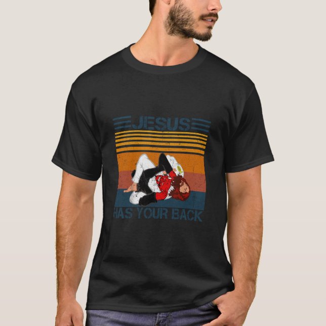 Jiu Jitsu Jesus hat Ihr Zurück Christliches Gesche T-Shirt (Vorderseite)