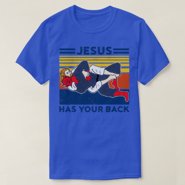 Jiu Jitsu Jesus hat Ihren Backbjj Mixed Martial Ar T-Shirt (Design vorne)