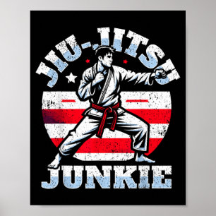 Jiu-Jitsu Kämpfer Jujutsu Ju-Jitsu BJJ Brasilianis Poster