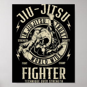 JIU Jitsu Kämpfer Lustig BJJ T Brasilianischer Jiu Poster