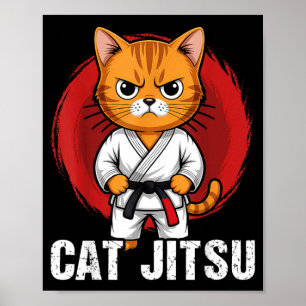 Jiu Jitsu Kawaii Katze Lustiges BJJ oder MMA Grapp Poster