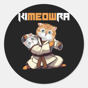 Jiu Jitsu Kimura Kimeowra Niedlich Kawaii Cat Love Runder Aufkleber