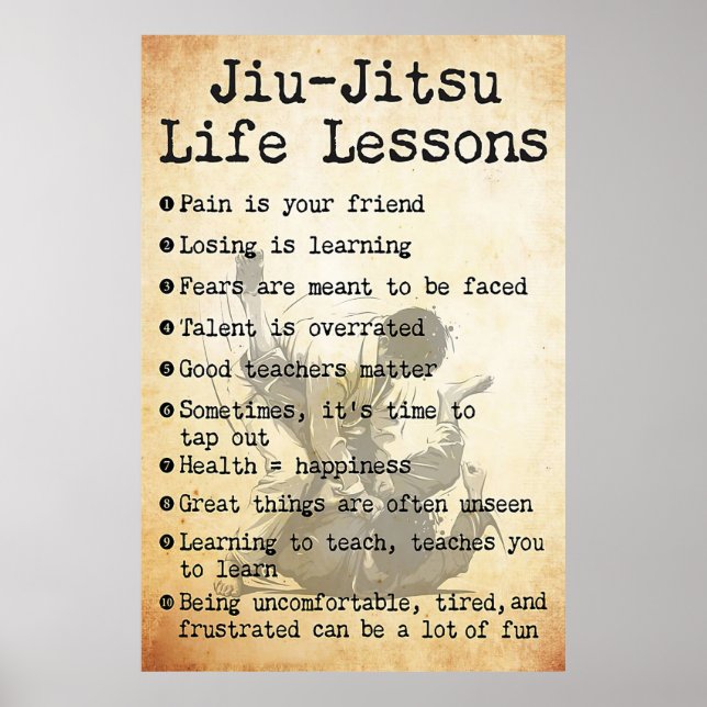 Jiu-Jitsu Life Lessons, Jiu Jitsu Poster, Jiu Jits Poster (Vorne)