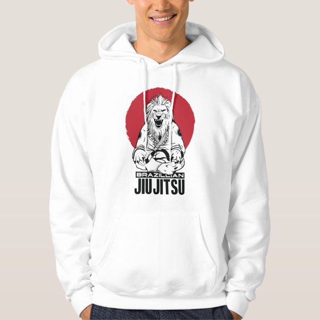 Jiu Jitsu Lion Red Sunset Hoodie (Vorderseite)