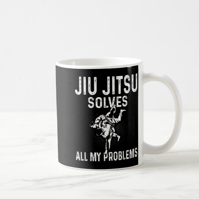 Jiu Jitsu löst Probleme - Lustiges brasilianisches Kaffeetasse (Rechts)
