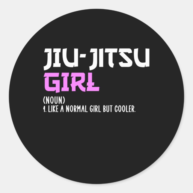 Jiu-Jitsu-Mädchen Runder Aufkleber (Vorderseite)