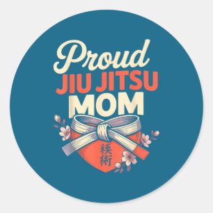Jiu Jitsu Mama Mutter Retro Design Runder Aufkleber