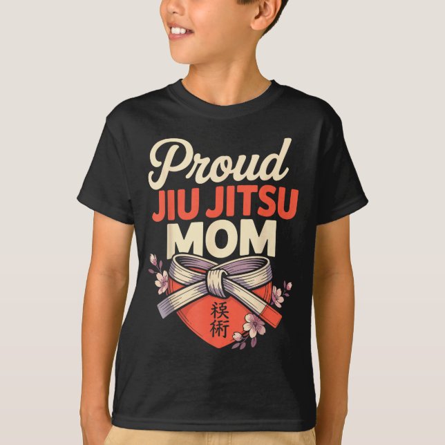 Jiu Jitsu Mama Mutter Retro Design T-Shirt (Vorderseite)