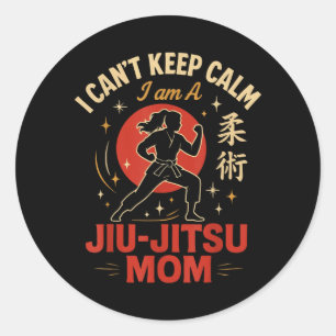 Jiu Jitsu Mama Mutter Retro Vintage Kann nicht ruh Runder Aufkleber