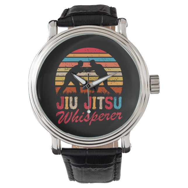 Jiu Jitsu Martial Art Whisperer Retro Vintage Armbanduhr (Vorderseite)