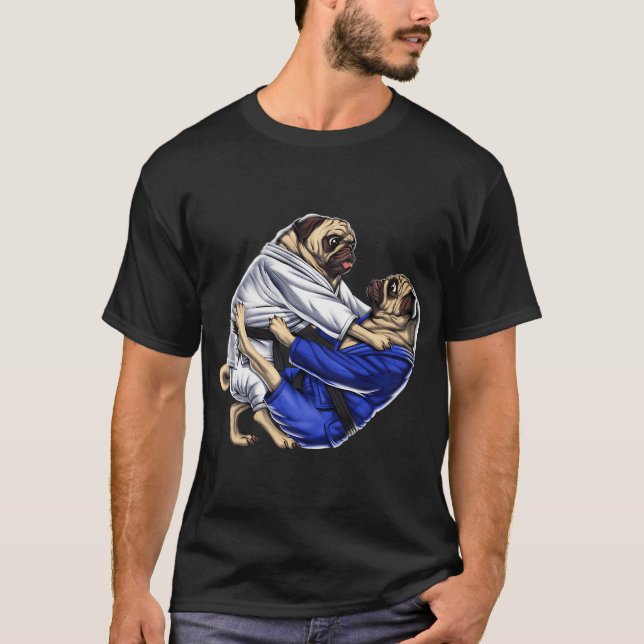 Jiu-Jitsu-Möpse T-Shirt (Vorderseite)