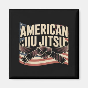Jiu Jitsu Patriotisch Amerikanisch USA-Flagge Retr Magnet