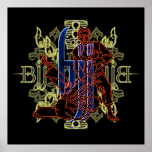 Jiu Jitsu Poster Red Fighters