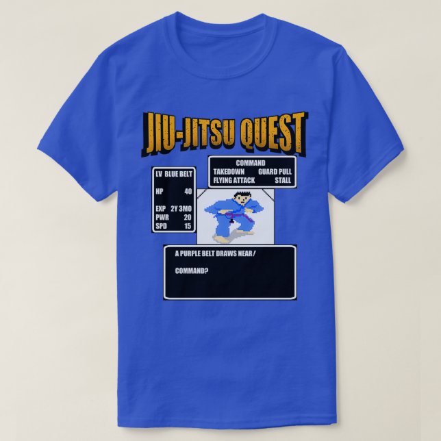 Jiu Jitsu Quest BJJ MMA Retro gaming T-Shirt (Design vorne)