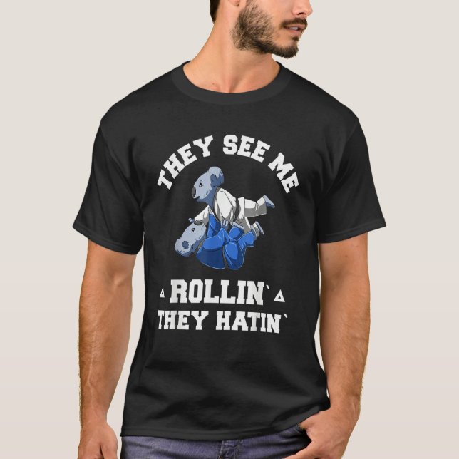 Jiu Jitsu Rollin   BJJ Grappling Koala T-Shirt (Vorderseite)