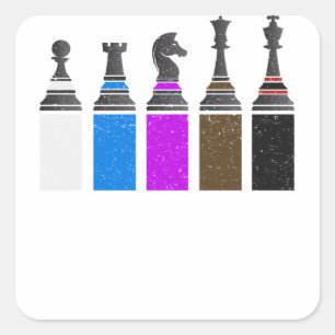 Jiu-Jitsu-Schachbeläge mit gestörten Grundschich Quadratischer Aufkleber