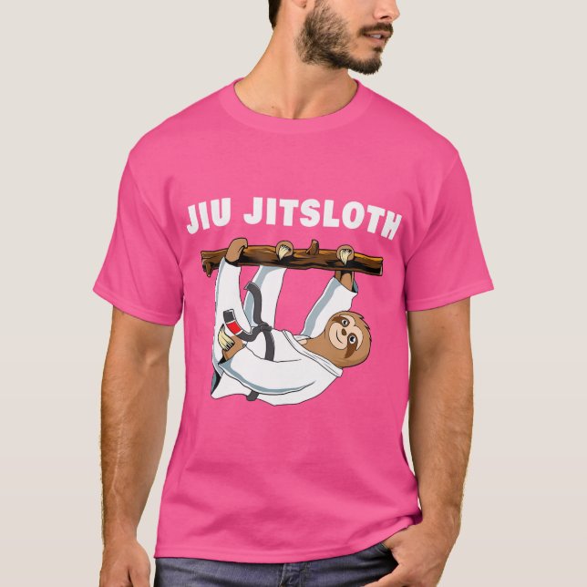 Jiu Jitsu Shirt Sloth Funny Black Belt Kampfkunst (Vorderseite)
