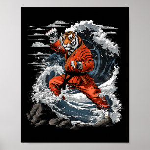 Jiu-Jitsu Tiger Kung Fu Taekwondo Kickboxen Marti Poster