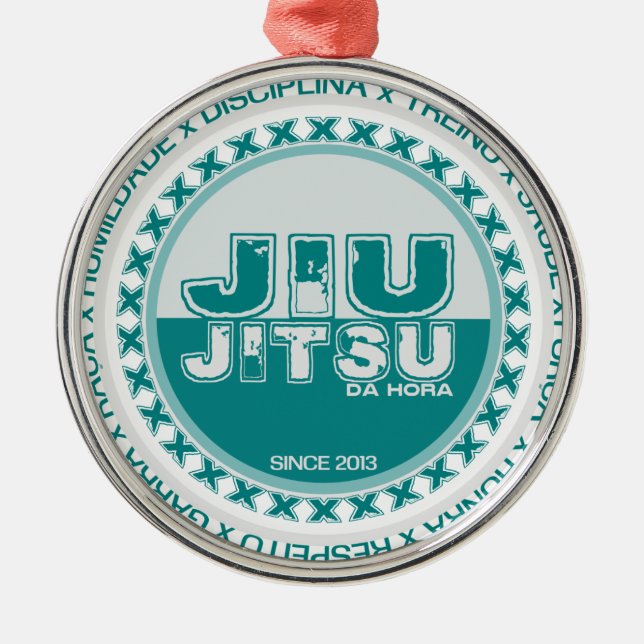 Jiu Jitsu Training und Disziplin by BJJH,- Achtung Silbernes Ornament (Vorne)