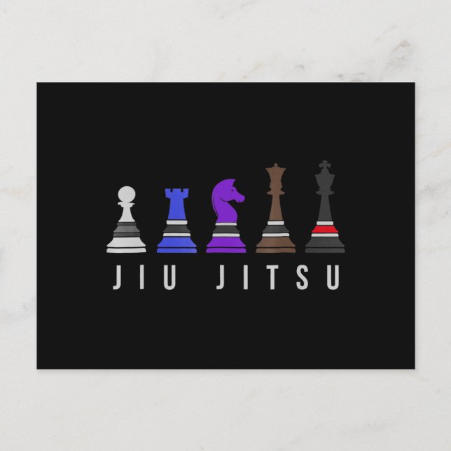 jiu jitsu    Trainingschach, Geschenk bjj mit Text Ankündigungspostkarte (Vorderseite)