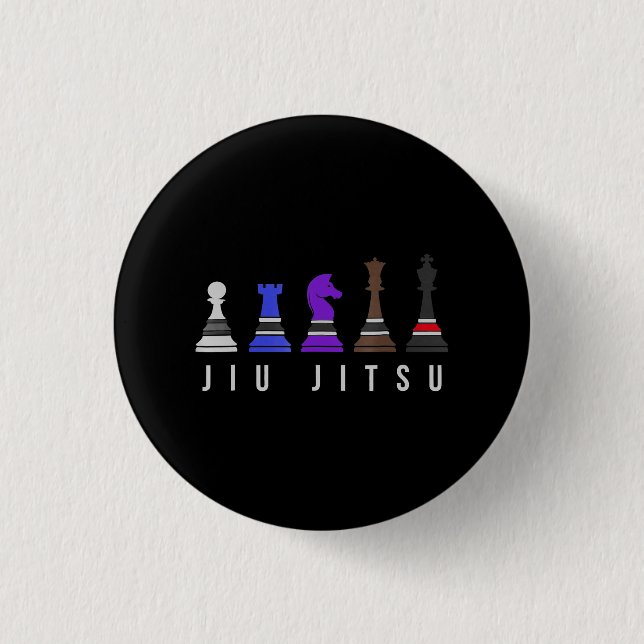 jiu jitsu    Trainingschach, Geschenk bjj mit Text Button (Vorderseite)