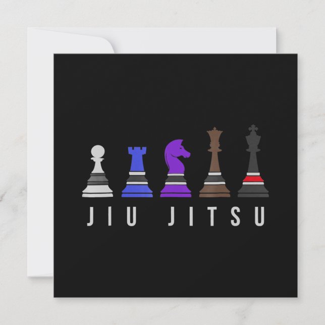 jiu jitsu    Trainingschach, Geschenk bjj mit Text Einladung (Vorderseite)