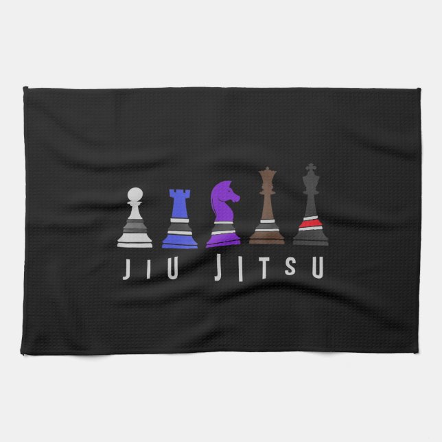 jiu jitsu    Trainingschach, Geschenk bjj mit Text Geschirrtuch (Horizontal)