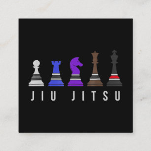 jiu jitsu    Trainingschach, Geschenk bjj mit Text Quadratische Visitenkarte