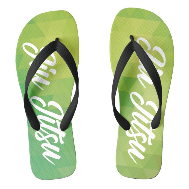 Jiu Jitsu Umdrehe Flop - Green Flip Flops (Fußbett)