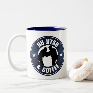 Jiu Jitsu und Kaffee-Tasse Zweifarbige Tasse