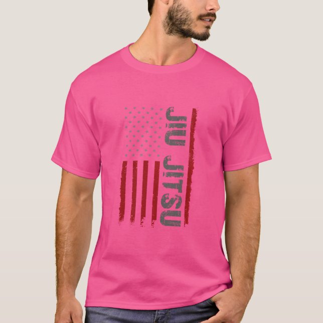 Jiu Jitsu Usa Flaggenexperte Brasilianer Jiu Jitsu T-Shirt (Vorderseite)