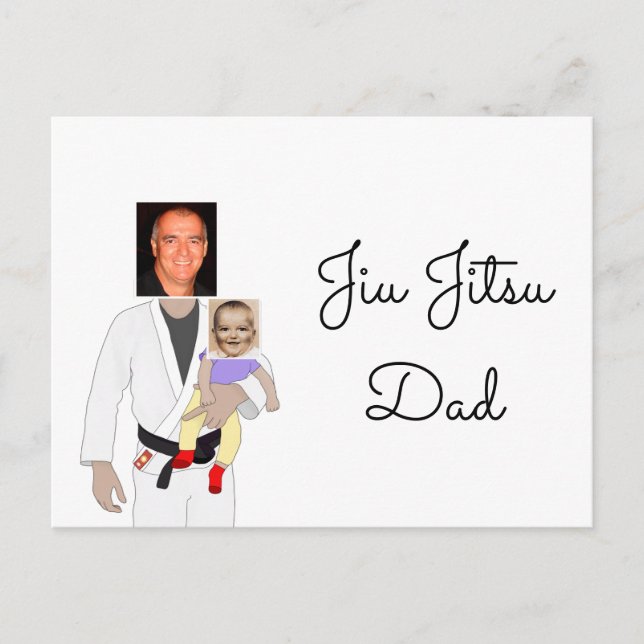 Jiu Jitsu Vater Benutzerdefinierte Foto und handge Postkarte (Vorderseite)