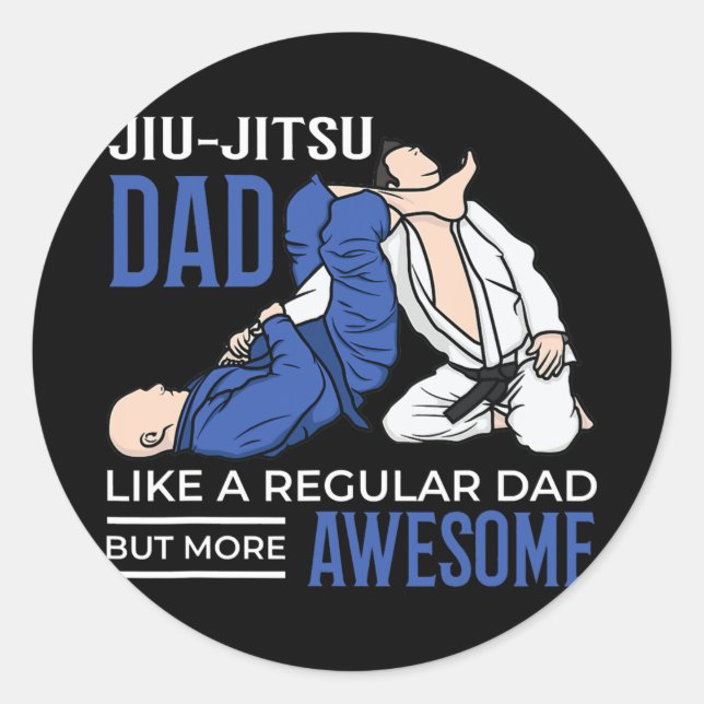 Jiu Jitsu Vater Phantastisch Cool Combat BJJ MIXED Runder Aufkleber (Vorderseite)
