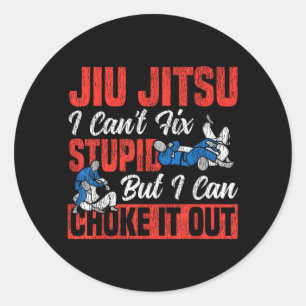 Jiu Jitsu Vintage Jiu Jitsu Kann Dummheit Nicht Be Runder Aufkleber