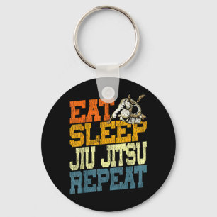 Jiu Jitsu Vintage Retro Essen Schlaf Jiu Jitsu Wie Schlüsselanhänger