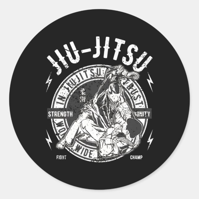 Jiu-Jitsu Wear Bjj Brasilian Jiu Jitsu Runder Aufkleber (Vorderseite)