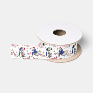 Jiu-Jitsu Weihnachten Satinband in Weiß