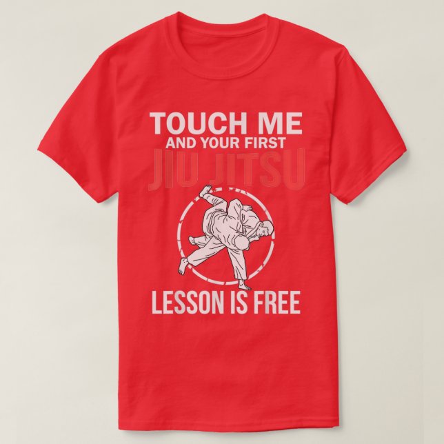 Jiu Jitsu's Funny Touch Me Mens Brazilian Jujitsu T-Shirt (Design vorne)