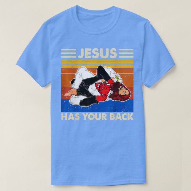 Jiu Jitsu's Jesus hat Ihren Rücken T-Shirt (Design vorne)