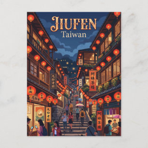 Jiufen Old Street Taiwan Postkarte