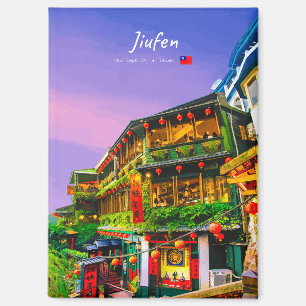 Jiufen, Taiwan - Alte Teestube Flat Magnet