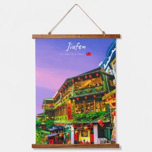 Jiufen, Taiwan - Antikes Teehaus Wandteppich Mit Holzrahmen