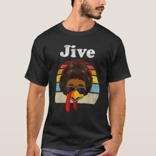 Jive Erntedank Türkei Day Funny Face Vintag Re T-Shirt